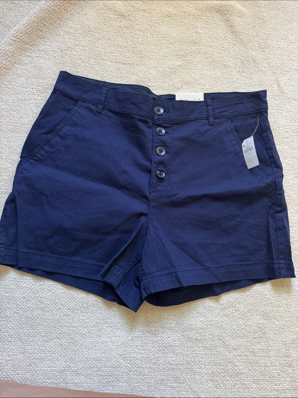 Old Navy High-Rise Navy Button-Front Shorts